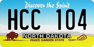 ND license plate HCC104