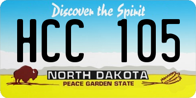 ND license plate HCC105