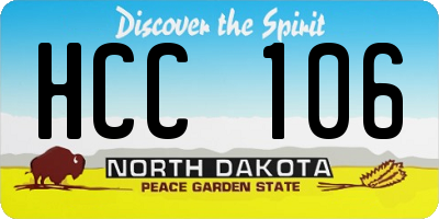 ND license plate HCC106