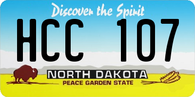 ND license plate HCC107