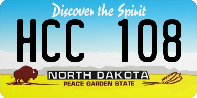 ND license plate HCC108