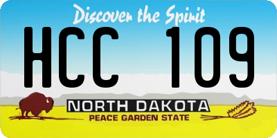 ND license plate HCC109