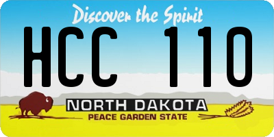 ND license plate HCC110