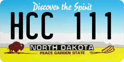 ND license plate HCC111