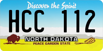 ND license plate HCC112