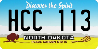 ND license plate HCC113