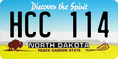 ND license plate HCC114