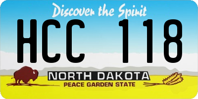 ND license plate HCC118