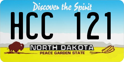 ND license plate HCC121