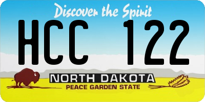 ND license plate HCC122