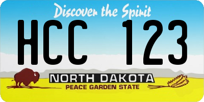 ND license plate HCC123