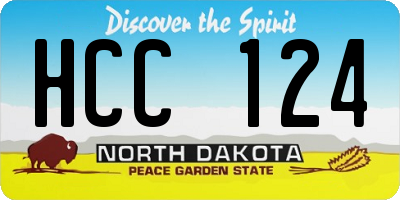 ND license plate HCC124