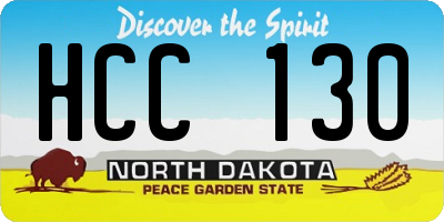 ND license plate HCC130