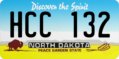 ND license plate HCC132