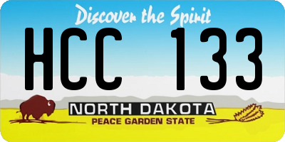 ND license plate HCC133