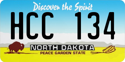 ND license plate HCC134