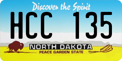 ND license plate HCC135