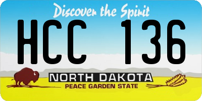 ND license plate HCC136