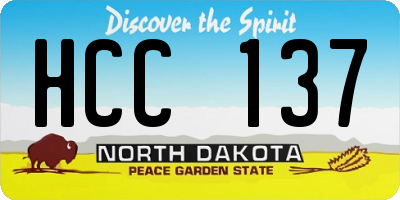 ND license plate HCC137