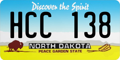 ND license plate HCC138