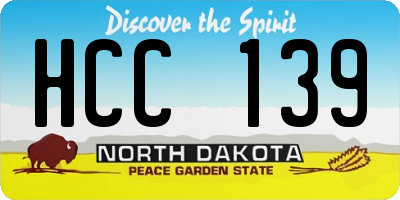 ND license plate HCC139