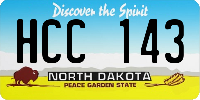 ND license plate HCC143