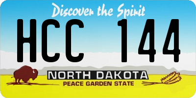 ND license plate HCC144