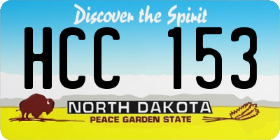 ND license plate HCC153