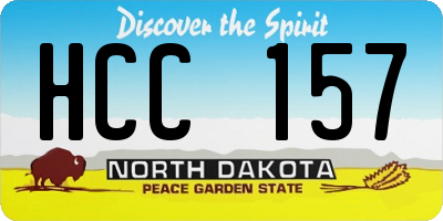 ND license plate HCC157