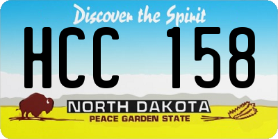 ND license plate HCC158