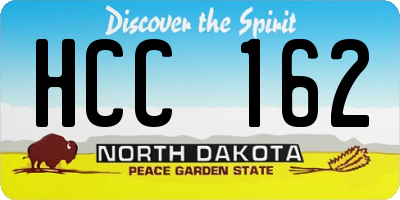 ND license plate HCC162