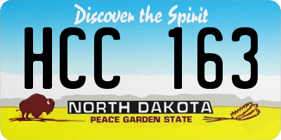 ND license plate HCC163