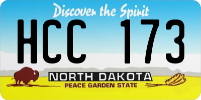 ND license plate HCC173