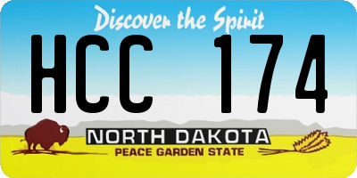 ND license plate HCC174
