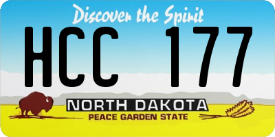 ND license plate HCC177