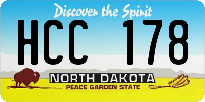 ND license plate HCC178