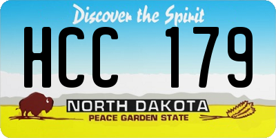 ND license plate HCC179