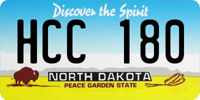 ND license plate HCC180