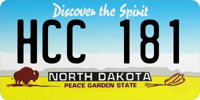 ND license plate HCC181