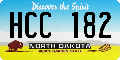 ND license plate HCC182