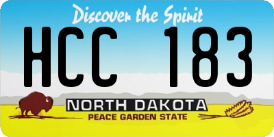 ND license plate HCC183