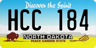 ND license plate HCC184