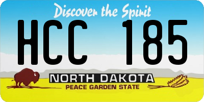 ND license plate HCC185