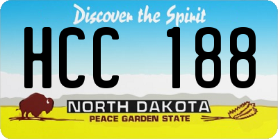 ND license plate HCC188