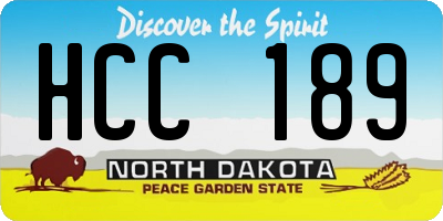 ND license plate HCC189