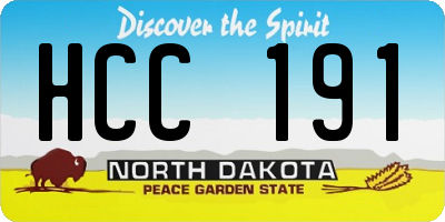 ND license plate HCC191