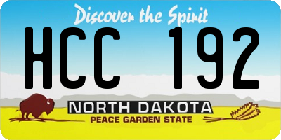 ND license plate HCC192