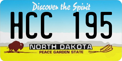 ND license plate HCC195