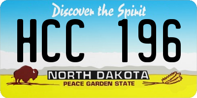 ND license plate HCC196