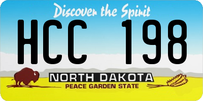 ND license plate HCC198